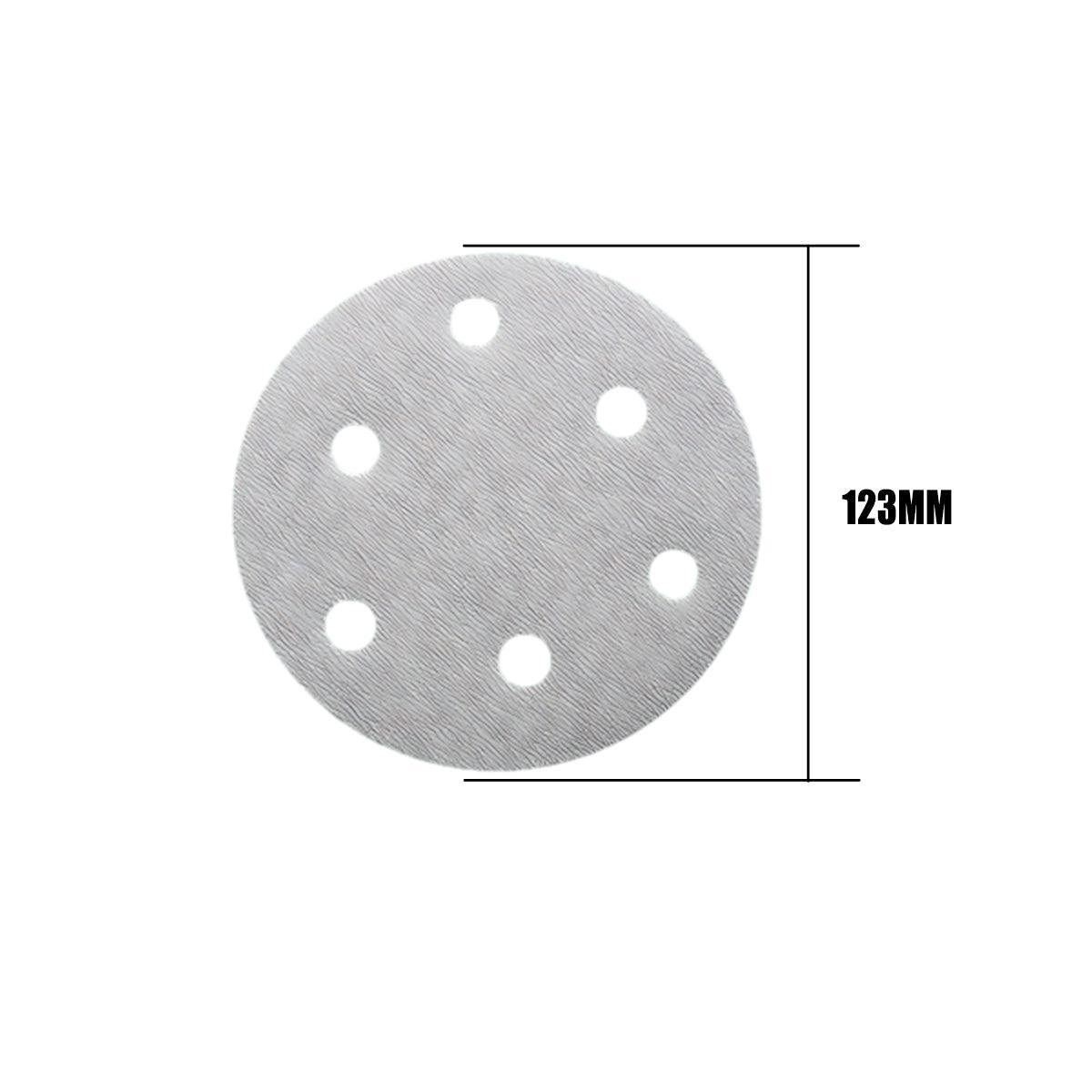 100x 123mm 6/8-Hole Sanding Discs Hook Loop Orbital Sander Pads 80 120 240 Grit - 180 Grits（6-Hole）