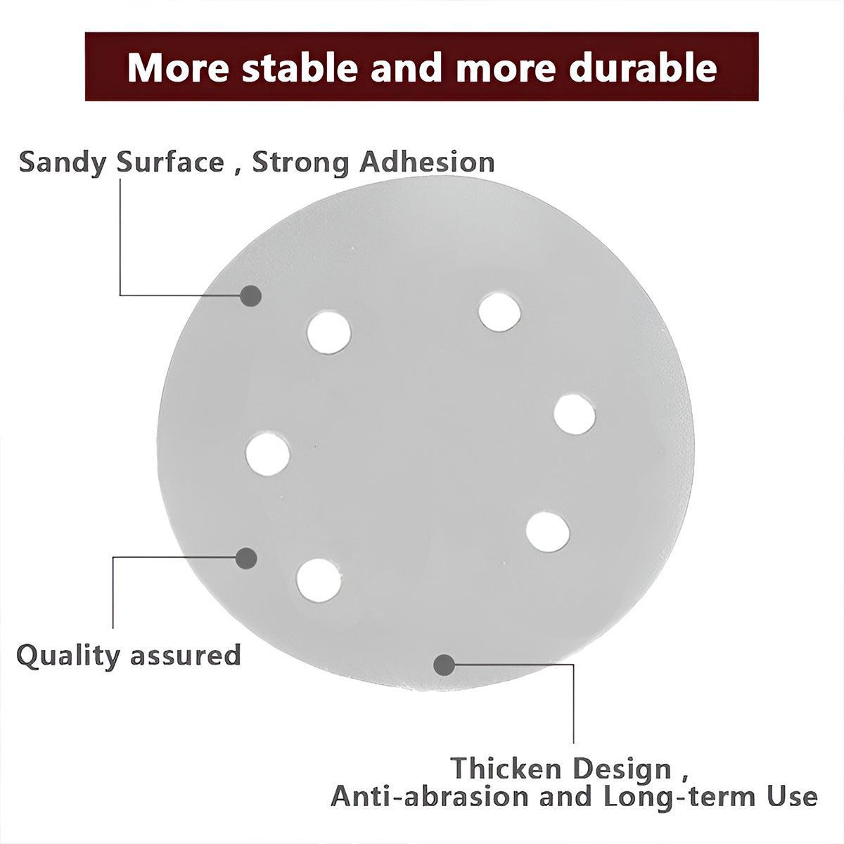 100x 123mm 6/8-Hole Sanding Discs Hook Loop Orbital Sander Pads 80 120 240 Grit - 240 Grits（6-Hole）