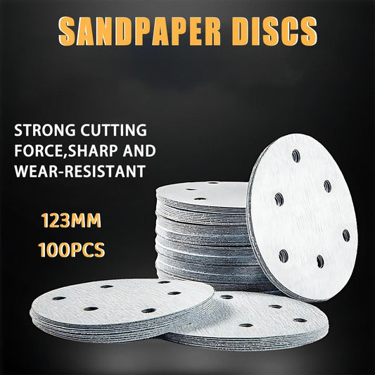 100x 123mm 6/8-Hole Sanding Discs Hook Loop Orbital Sander Pads 80 120 240 Grit - 400 Grits（8-Hole）