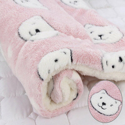 S Size Puppy Dog Cat Cushion Mattress Blanket Bed Soft Warm Pet Pad Winter Kennel House - Pink Bear