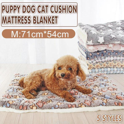 M Size Puppy Dog Cat Cushion Mattress Blanket Bed Soft Warm Pet Pad Winter Kennel House - Pink Bear