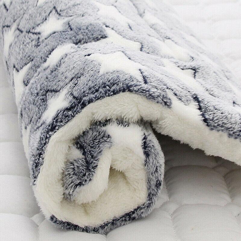 M Size Puppy Dog Cat Cushion Mattress Blanket Bed Soft Warm Pet Pad Winter Kennel House - Brown Footprint