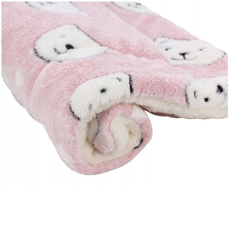 M Size Puppy Dog Cat Cushion Mattress Blanket Bed Soft Warm Pet Pad Winter Kennel House - Blue Brownstar