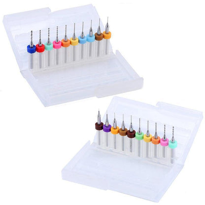 10X Tungsten Steel Micro Drill Bits 0.1-1.2mm for Rotary Tool - 0.1-1MM