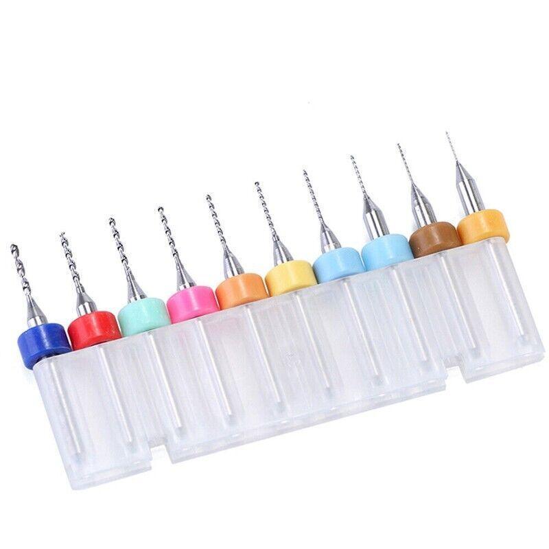 10X Tungsten Steel Micro Drill Bits 0.1-1.2mm for Rotary Tool - 0.1-1MM