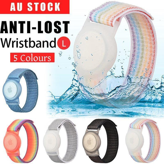 For Apple AirTag Case Protective Cover Wristband Nylon Air Tag Band Anti-lost L Size - Blue