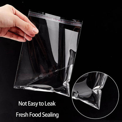 Multi-size Clear Self-Seal Cellophane Bags - Bulk Adhesive Opp - 8*10+3