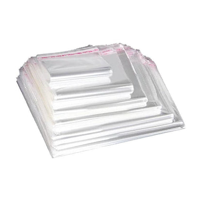 Multi-size Clear Self-Seal Cellophane Bags - Bulk Adhesive Opp - 20*30+4