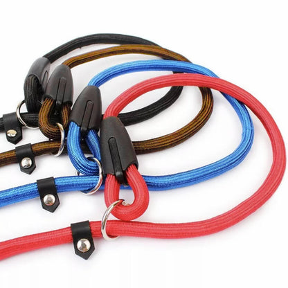 Dog Training Correction Leash Lead Cesar Puppy Pets Millan Slip Nylon Rope 10*140mm - Black