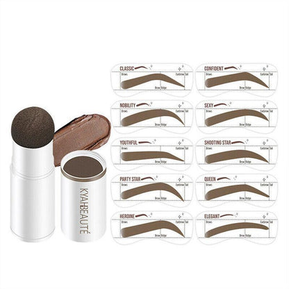 Eyebrow Shaping Kit Waterproof One Step Perfect Brow Stamp Stencils Makeup Set - Blonde