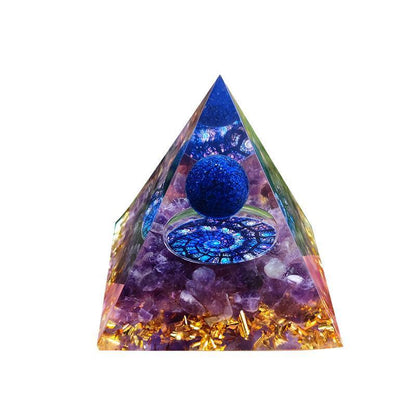 Amethyst Crystal Sphere Orgonite Pyramidamp Obsidians - Purple(50mmx50mm)