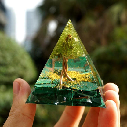 Amethyst Crystal Sphere Orgonite Pyramidamp Obsidians - Green Tree(50mmx50mm)