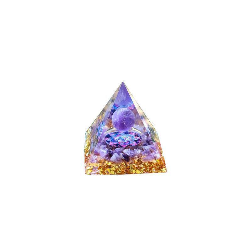 Amethyst Crystal Sphere Orgonite Pyramidamp Obsidians - Black Brown(60mmx60mm)