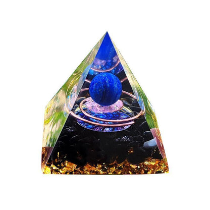 Amethyst Crystal Sphere Orgonite Pyramidamp Obsidians - Black Purple(60mmx60mm)