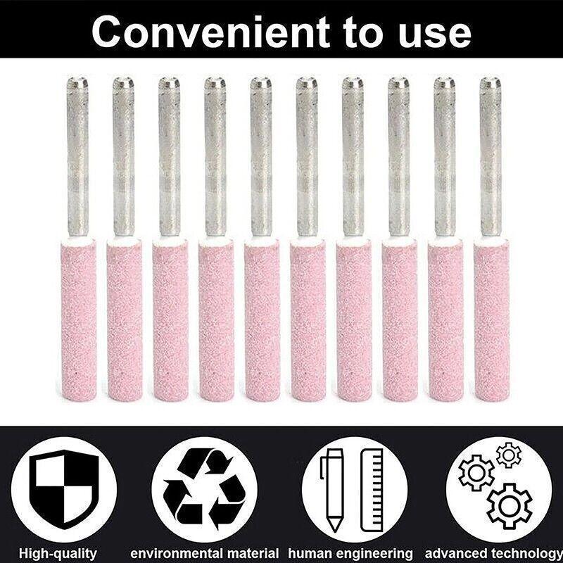 10 Pack Chain Tool Sharpener Grinding Stones for Rotary Bit Kits 4/4.8/5.5mm - 3MM X 4.8MM