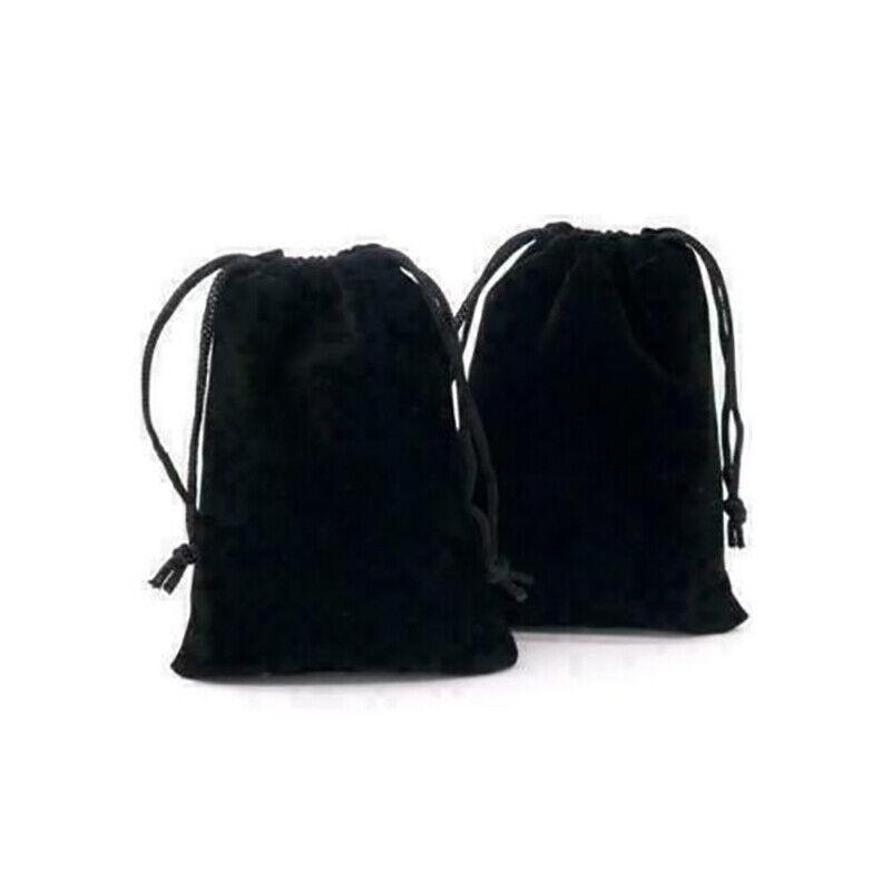 50X Small Velvet Cloth Drawstring Bags Gift Bag Jewelry Ring Pouch Earring Favor 7x9 - Black