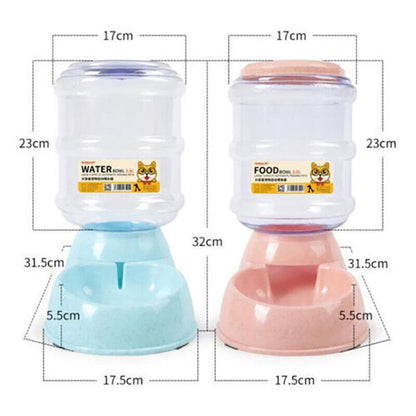 Automatic 3.8L Water Feeder Pet Dog Cat Puppy Dispenser Feeder Bowl Bottle - Green