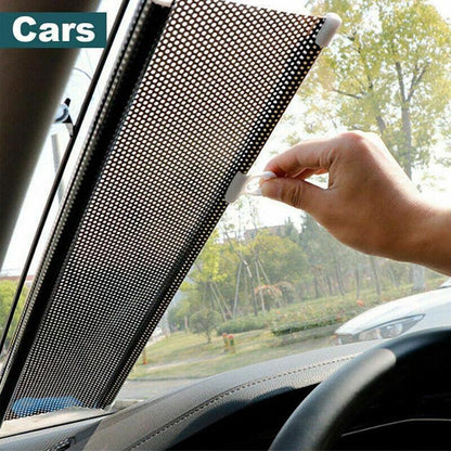 Silver Roller Blinds Suction Cup Sunshade Blackout Curtains Car Home Window Curtains - 50 X 125 CM