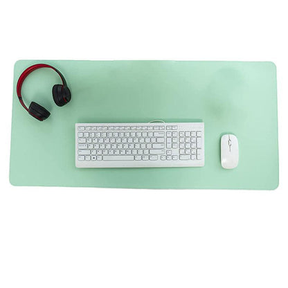 Large Leather Mouse Pad 80x40cm Desk Mat Gaming Extended Waterproof Anti Slip - Light Blue