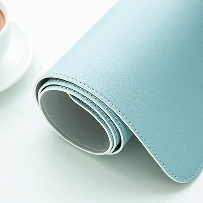 Large Leather Mouse Pad 80x40cm Desk Mat Gaming Extended Waterproof Anti Slip - Grey