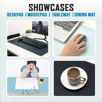 60*30Cm Leather Mouse Pad Gaming Waterproof Mousepad Desk Mat Anti-Slip Rubber - Light Green
