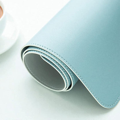 Large Leather Mouse Pad 80x40cm Desk Mat Gaming Extended Waterproof Anti Slip - Light Green