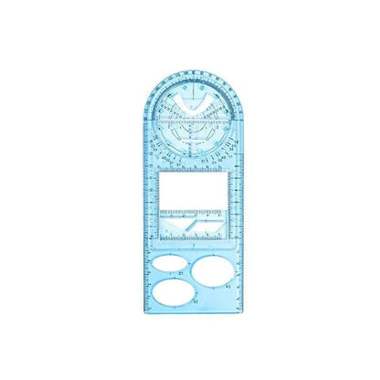 Multifunctional Geometric Ruler Student Mathematics Drawing Tools School Office - Clear-Primary School