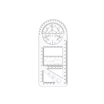 Multifunctional Geometric Ruler Student Mathematics Drawing Tools School Office - Blue-Senior High School
