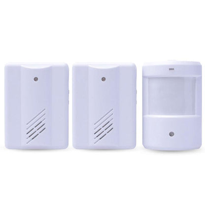 Restaurant Shop Door Entry Wireless Pir Motion Sensor Door Chime Door Bell Alarm - 2 Receivers+1 Sensor