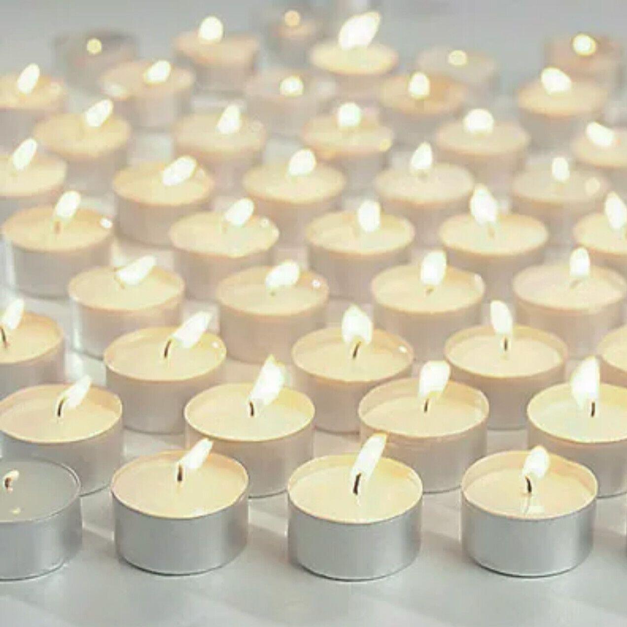 Tealight Candles 10 or 50 Pack Unscented Long Burning for Wedding Party Decor - Red- 2 Hours10PCS