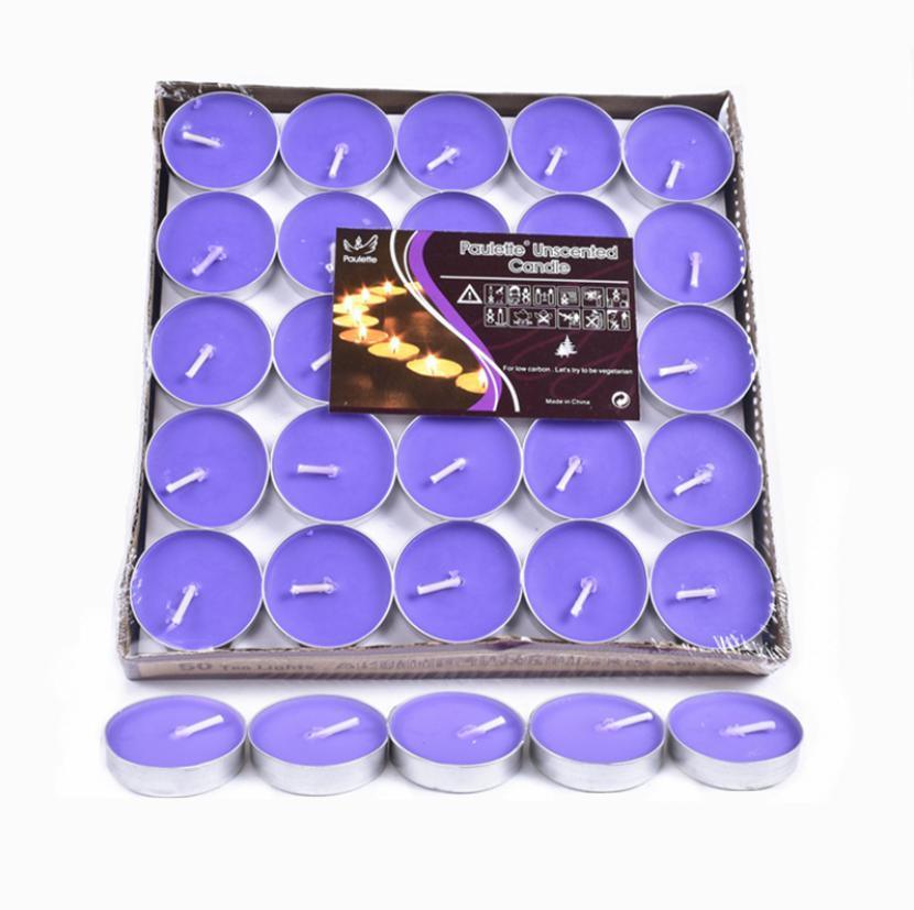 Tealight Candles 10 or 50 Pack Unscented Long Burning for Wedding Party Decor - Red- 2 Hours10PCS