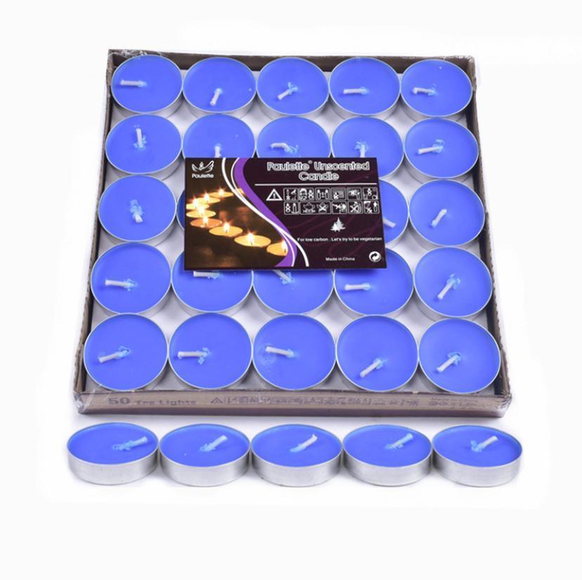 Tealight Candles 10 or 50 Pack Unscented Long Burning for Wedding Party Decor - Red- 2 Hours10PCS