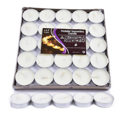 Tealight Candles 10 or 50 Pack Unscented Long Burning for Wedding Party Decor - Red- 2 Hours10PCS