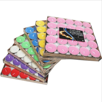 Tealight Candles 10 or 50 Pack Unscented Long Burning for Wedding Party Decor - Pink- 2 Hours10PCS