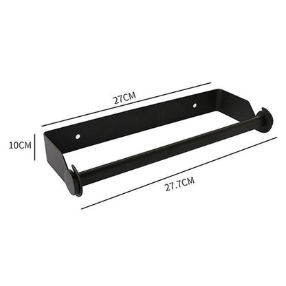 Paper Towel Holder Under Cabinet Wall Mount Stainless Steel Rack Kitchen - Silver