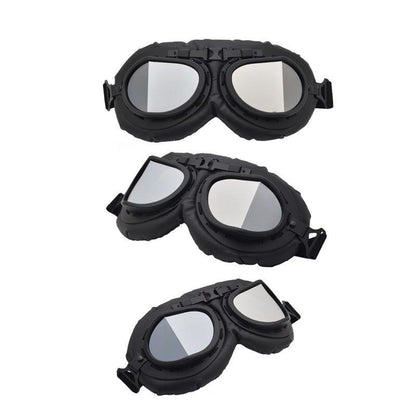 Vintage Pilot Motorcycle Racing Goggles Aviator Retro Atv Utv Dirt Bike Eyewear - Black + Yellow