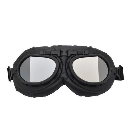 Vintage Pilot Motorcycle Racing Goggles Aviator Retro Atv Utv Dirt Bike Eyewear - Black + Yellow