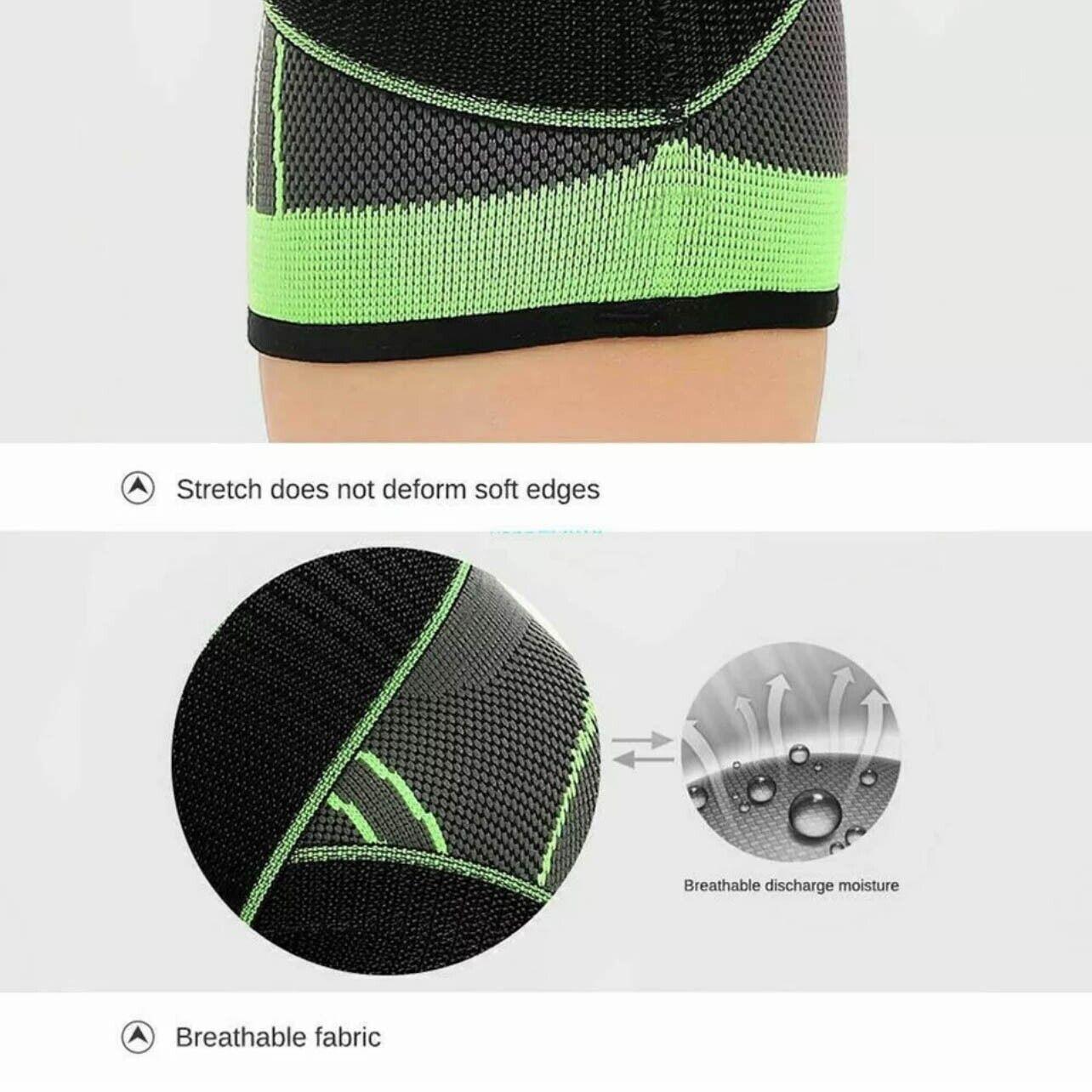 Black AOLIKES 3D Knee Support Brace Compression Sleeve Arthritis Pain Relief Gym - S