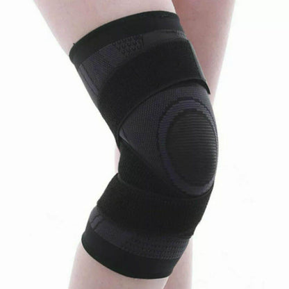 Black AOLIKES 3D Knee Support Brace Compression Sleeve Arthritis Pain Relief Gym - S