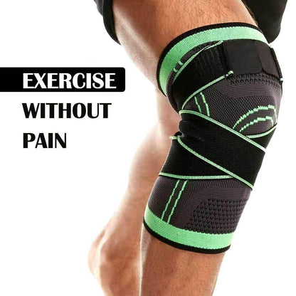 Black AOLIKES 3D Knee Support Brace Compression Sleeve Arthritis Pain Relief Gym - L