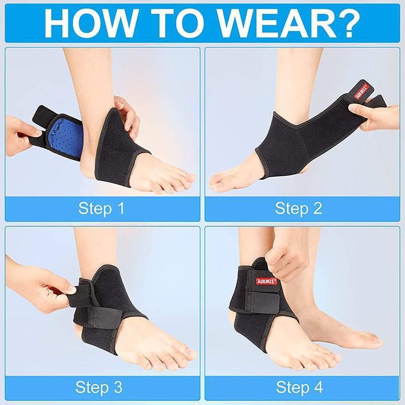 S Size AOLIKES One Pair Ankle Support Brace Wrap with Cushioned Pads - Black- Small* 1 Pair