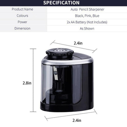 Automatic Electric Pencil Sharpener Operated Students Desktop With 2 Blades - Pink