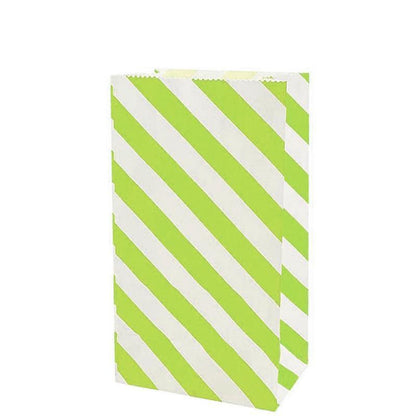 100X Colourful Plaid Kraft Paper Bag Candy Cookie Snack Cake Gift Bags 9X6X18cm - Yellow
