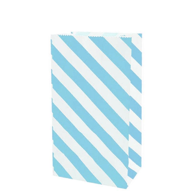 100X Colourful Plaid Kraft Paper Bag Candy Cookie Snack Cake Gift Bags 9X6X18cm - Orange