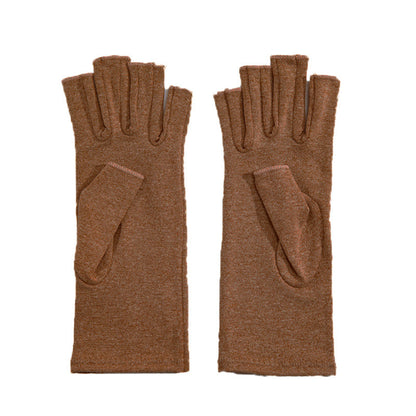 Brace Arthritis Hand Compression Gloves fingerless gloves Pain Relief Brown - S