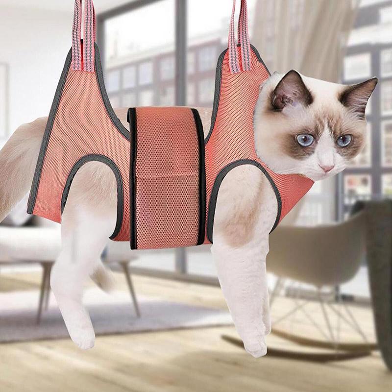 Small Pet Grooming Sling Hammock Dog Cat Restraint Bag Trimming Light Green - XS