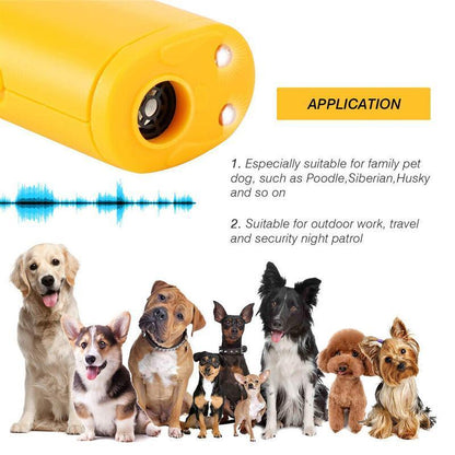 Ultrasonic Dog Barking Control Anti Bark Device Stop Repeller Train Tool Trainer - Yellow