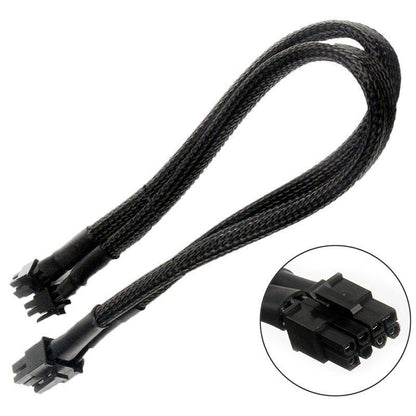 Dual Mini 6 Pin to 8 Pin PCI-E Video Card Power Cable Y Splitter 18AWG Mac Pro