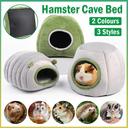 Soft Small Animal Guinea Pig Cozy Warm Pet Tent Hamster House Hideout Cave Bed - Grey-Pyramid