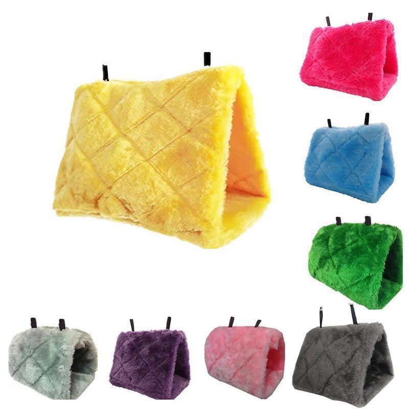 Pet Bird Parrot Parakeet Budgie Warm Hammock Cage Hut Tent Bed Hanging Cave - Grey